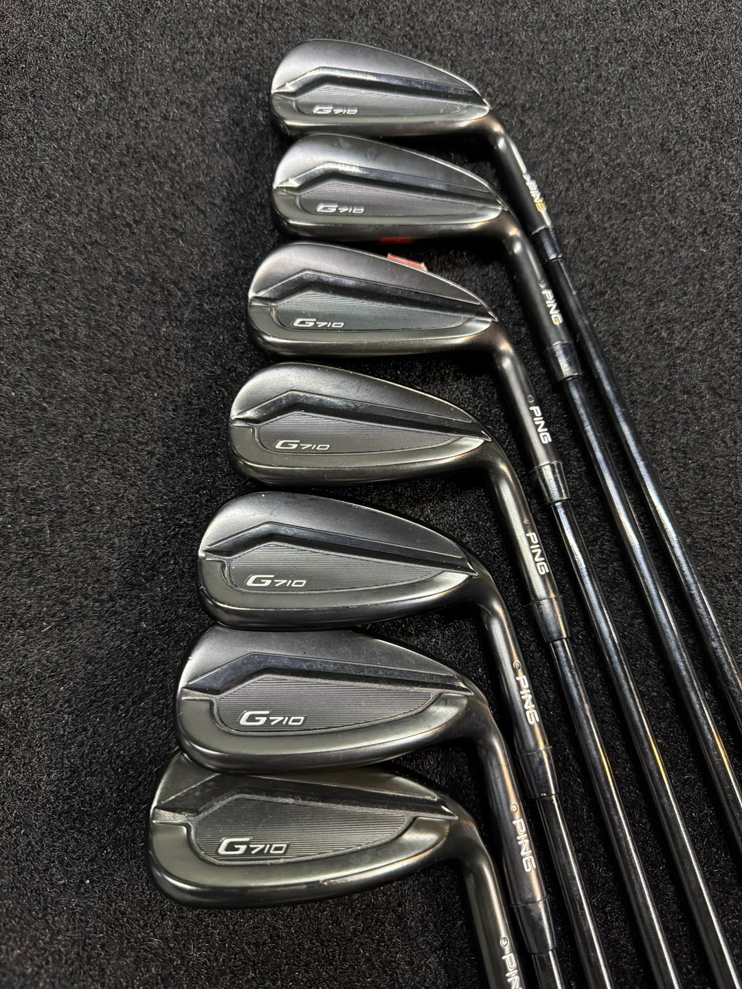 Demo Ping G710 Black Out Irons With Graphite Shafts 5-W + UW