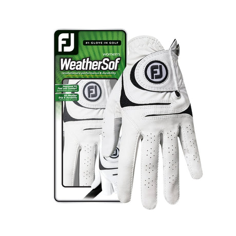 Women's WeatherSof White/Black Golf Glove - Niagara Golf Warehouse FOOTJOY Golf Gloves