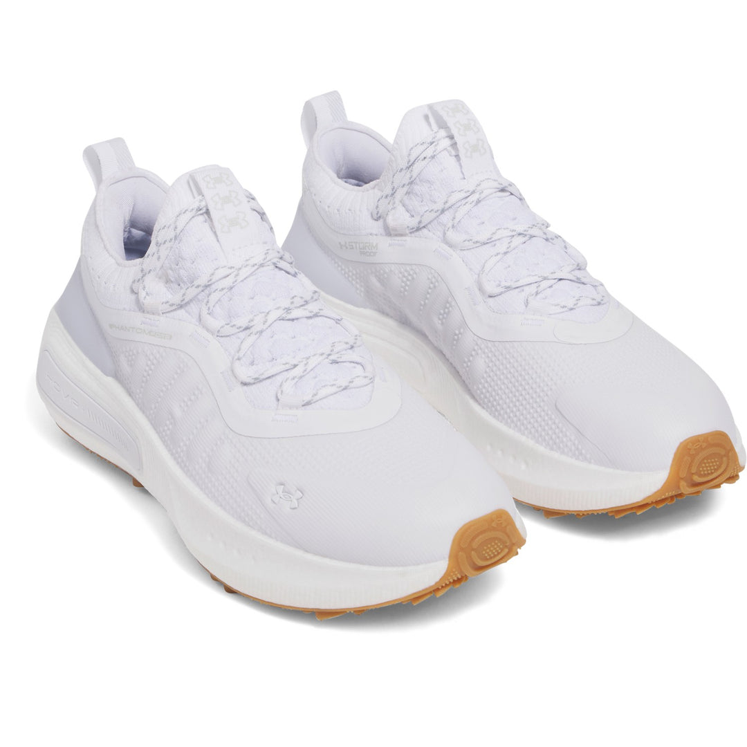 UA Phantom Fore Men's Golf Shoes - White Pair