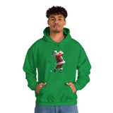 Golfing Santa Heavy Blend™ Hooded Sweatshirt