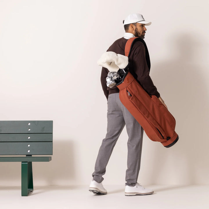 Original Jones Burnt Clay Canvas Golf Carry Bag for Walking Golfers
