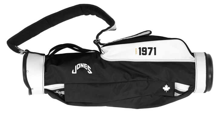 Jones Original Canadian Edition Golf Bag - Lightweight Black/White Carry Stand