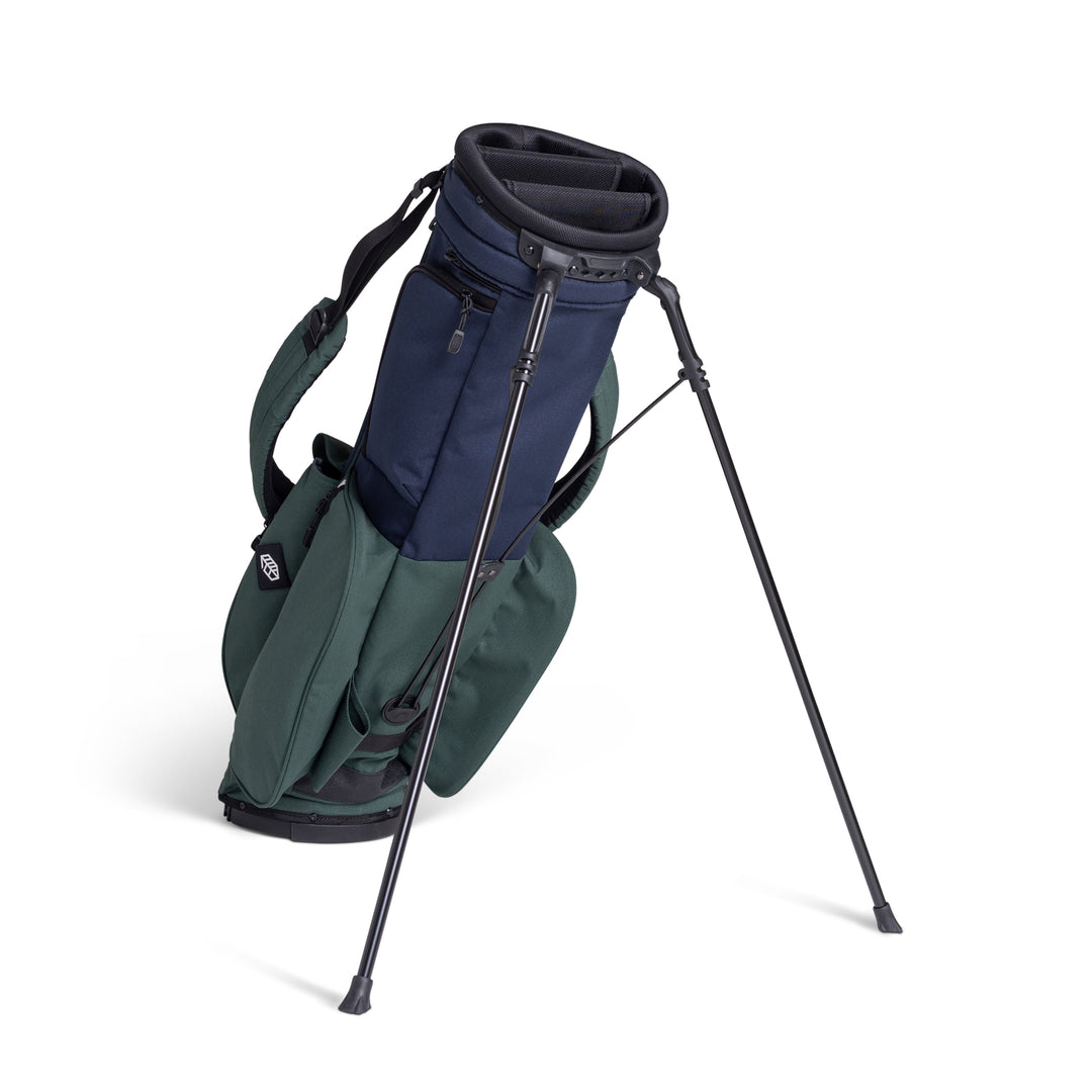 Hathway Stewart Rover Stand Golf Bag: Lightweight Navy/Dark Green, Dual Strap System