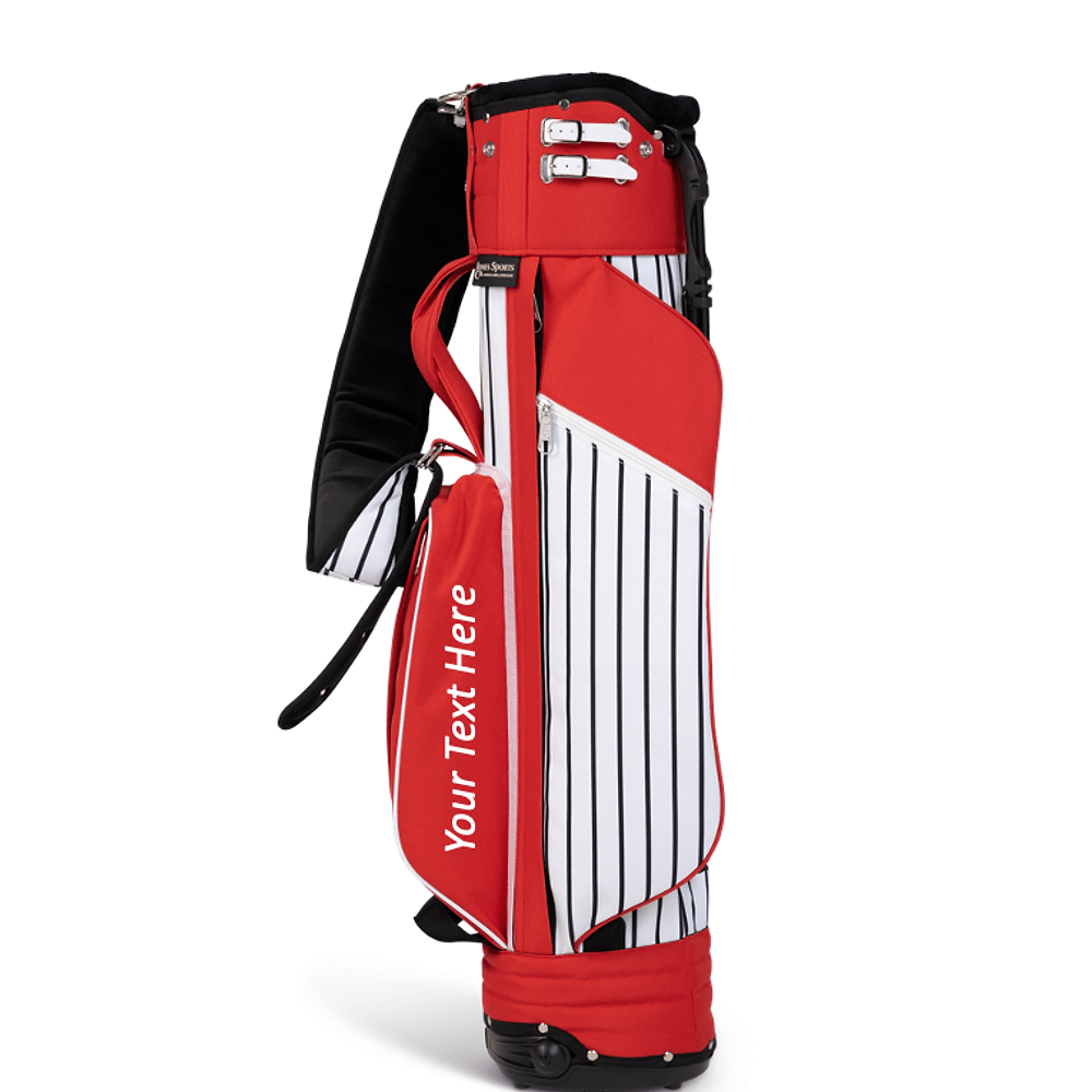Jones Classic Red Pinstripe Stand/Cart Golf Bag - Premium Dual-Purpose Design