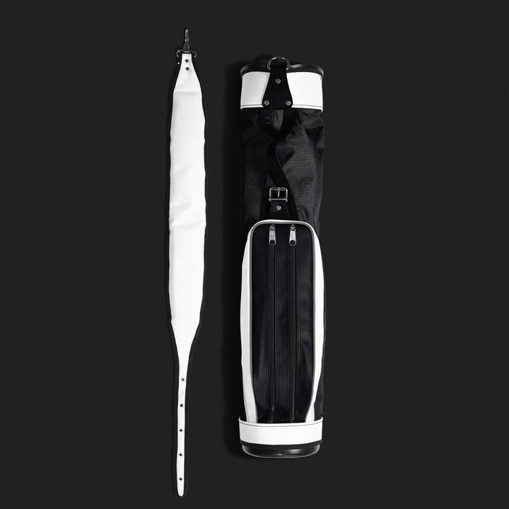 Jones Original Lightweight Golf Carry Bag - Black/White Water-Resistant Nylon