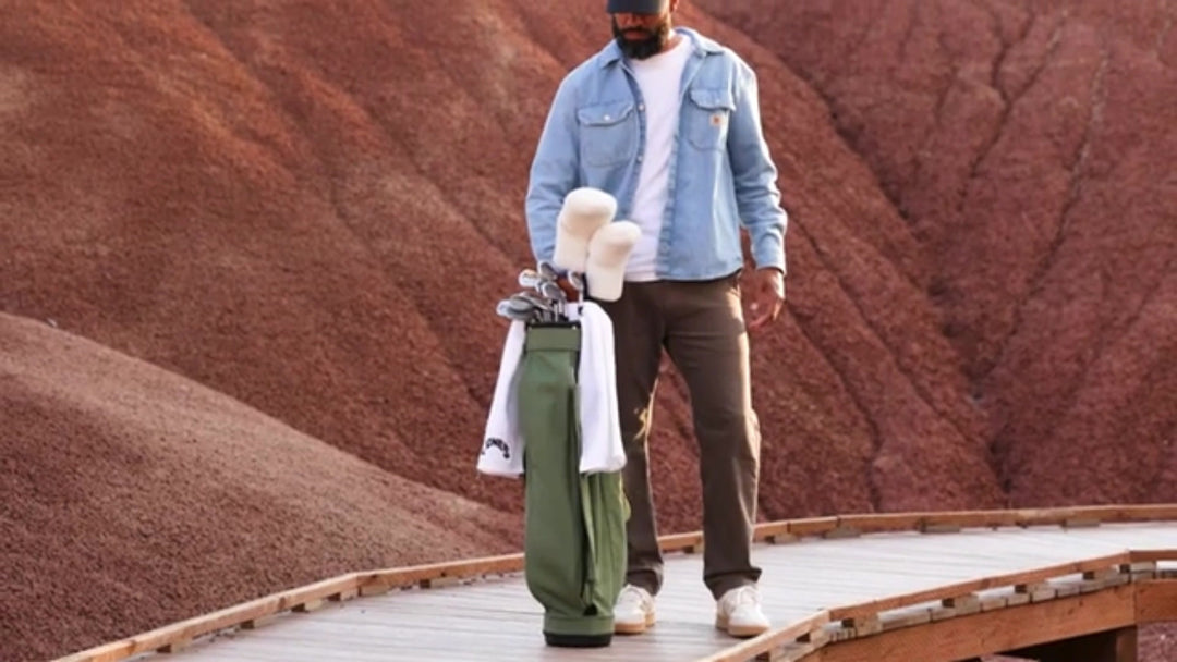 Original Jones Burnt Clay Canvas Golf Carry Bag for Walking Golfers