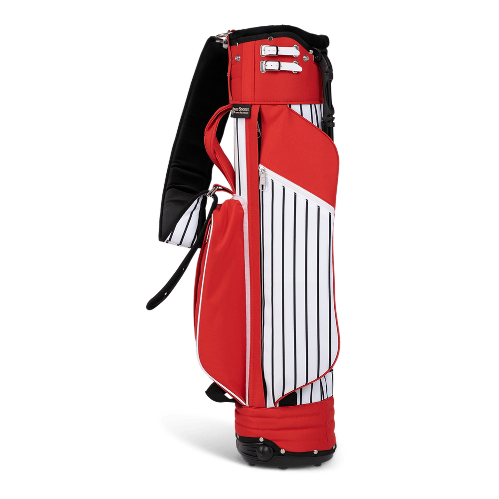 Jones Classic Red Pinstripe Stand/Cart Golf Bag - Premium Dual-Purpose Design