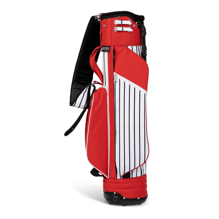 Jones Classic Red Pinstripe Stand/Cart Golf Bag - Premium Dual-Purpose Design