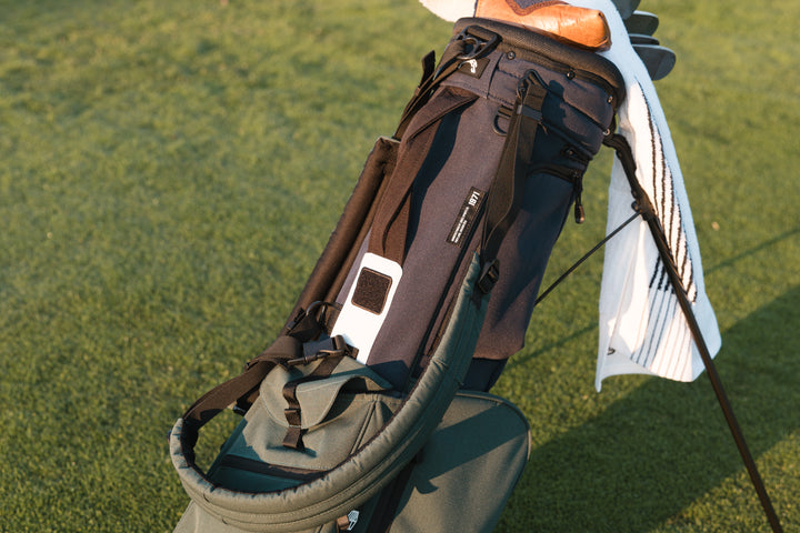 Hathway Stewart Rover Stand Golf Bag: Lightweight Navy/Dark Green, Dual Strap System