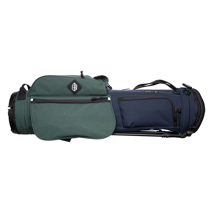 Hathway Stewart Rover Stand Golf Bag: Lightweight Navy/Dark Green, Dual Strap System