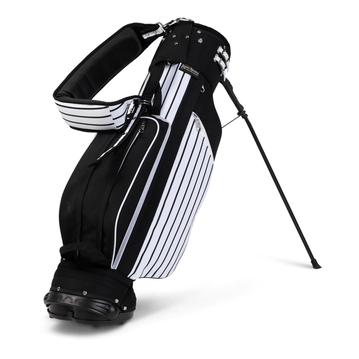 Jones Classic Black Pinstripe Dual-Purpose Golf Stand/Cart Bag Lightweight Design