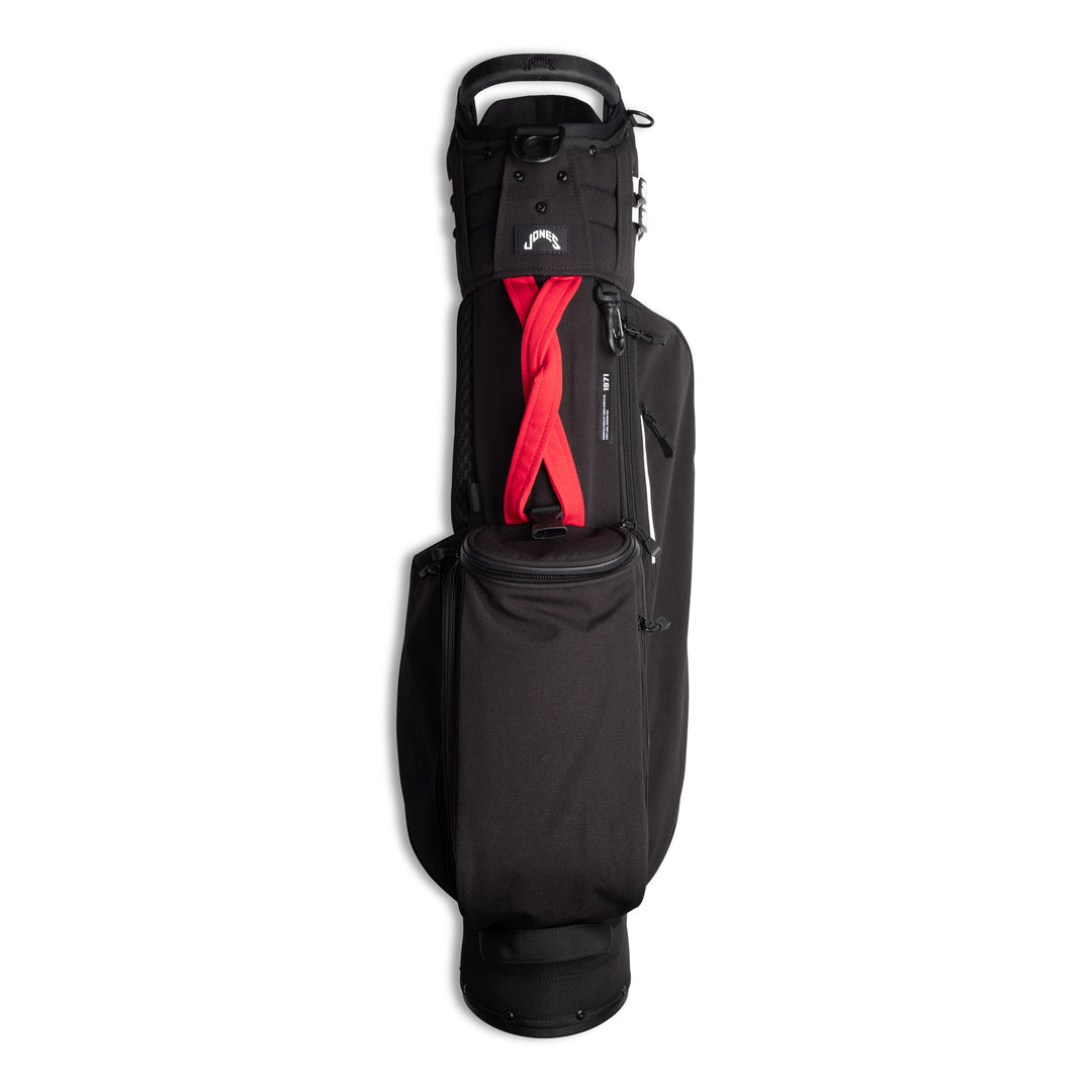 Jones Trouper 3.0 R Golf Stand Bag - Lightweight, 5-Way Divider, Red/Black