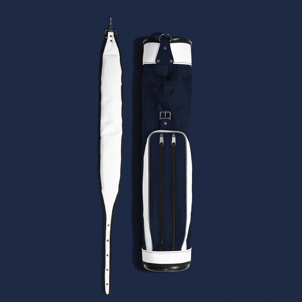 Jones Original Lightweight Golf Carry Bag - Navy/White, Durable, Water-Resistant