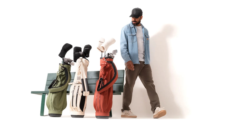 Original Jones Burnt Clay Canvas Golf Carry Bag for Walking Golfers