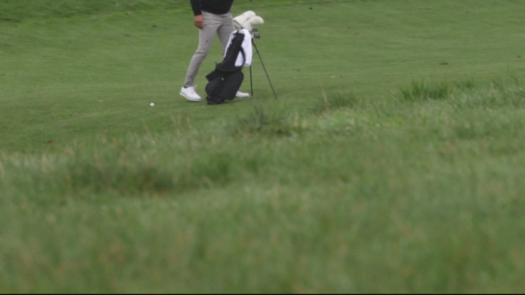 Hathway Stewart Rover Stand Golf Bag: Lightweight Navy/Dark Green, Dual Strap System