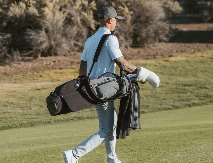 Rover Advanced Golf Stand Bag - Lightweight, Durable, Dual Strap System, Charcoal/Black/Red