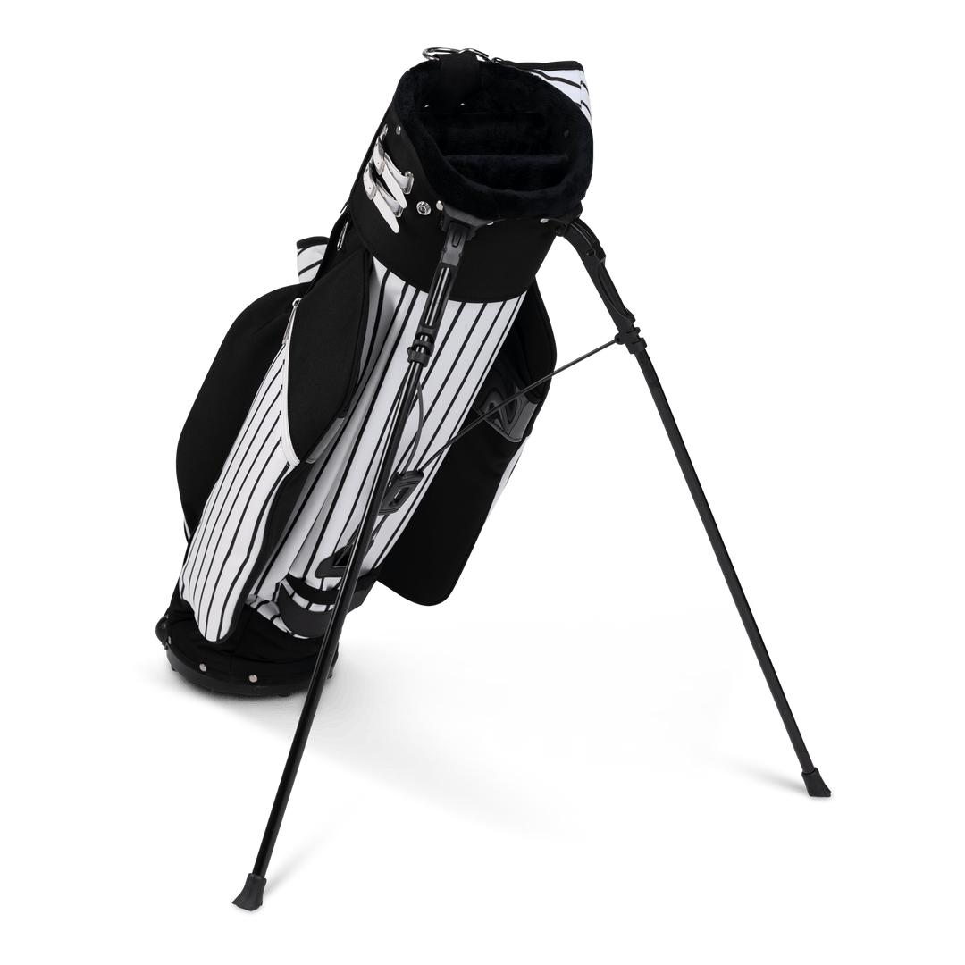 Jones Classic Black Pinstripe Dual-Purpose Golf Stand/Cart Bag Lightweight Design