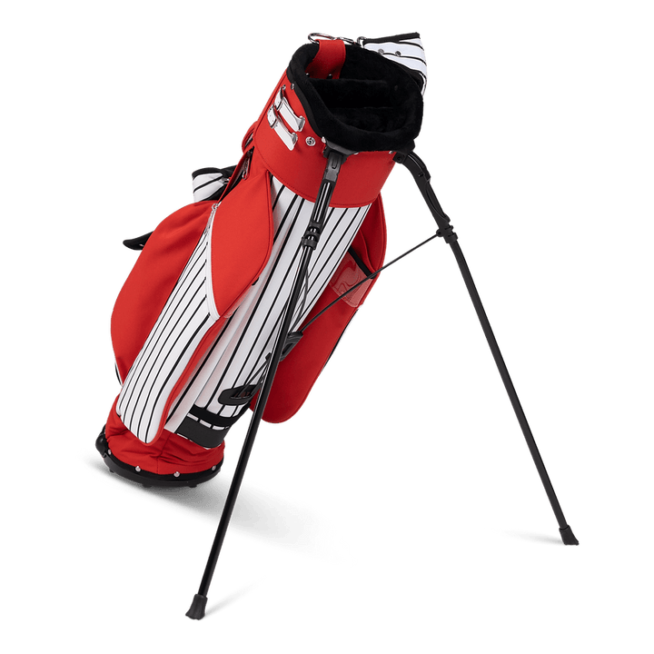 Jones Classic Red Pinstripe Stand/Cart Golf Bag - Premium Dual-Purpose Design