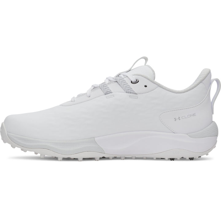 UA Drive Pro Clone Spikeless Men's Golf Shoes - White Side