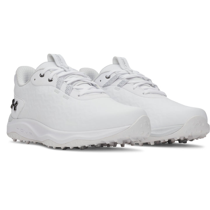 UA Drive Pro Clone Spikeless Men's Golf Shoes - White Pair