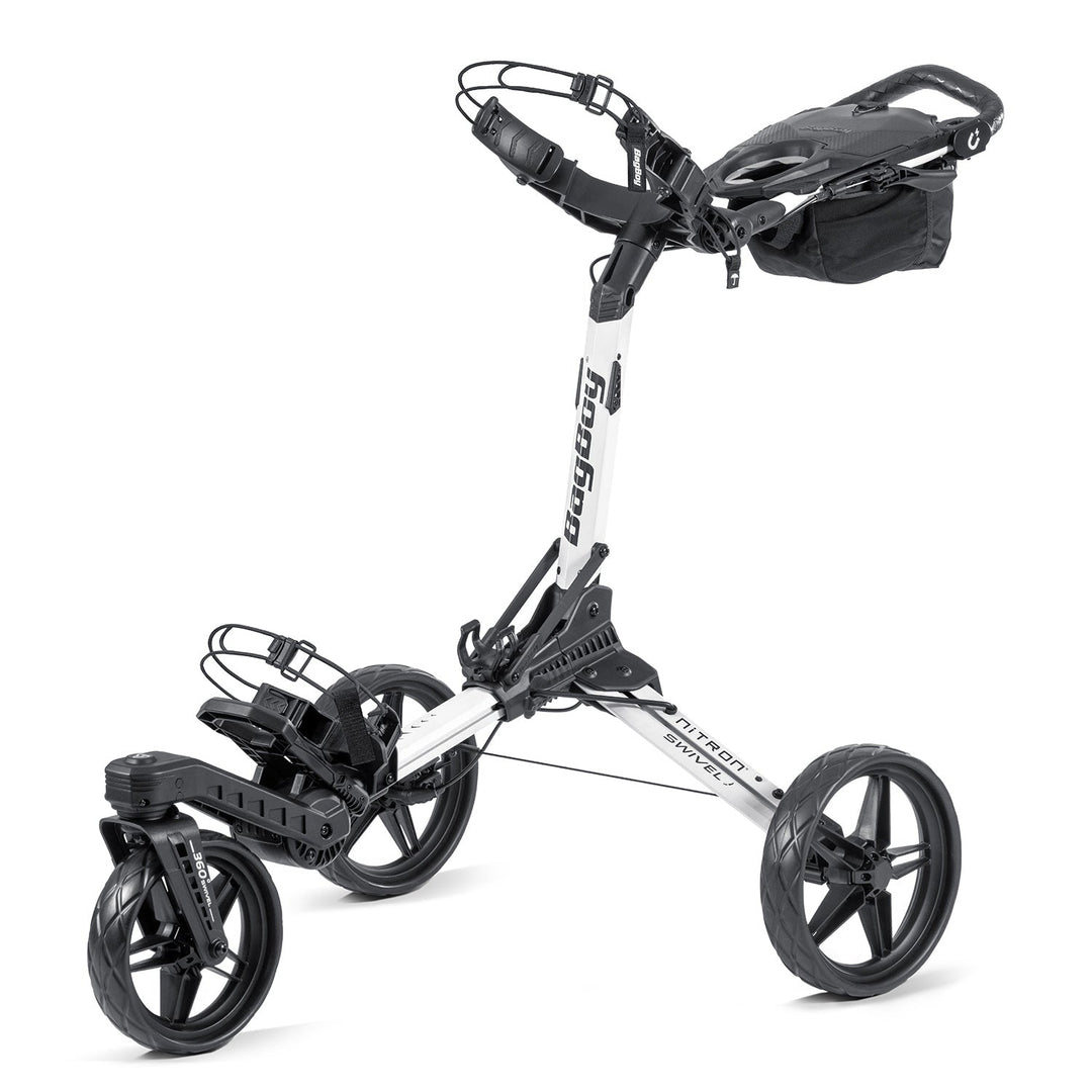 Bag Boy Nitron Swivel Push Cart - White/Black