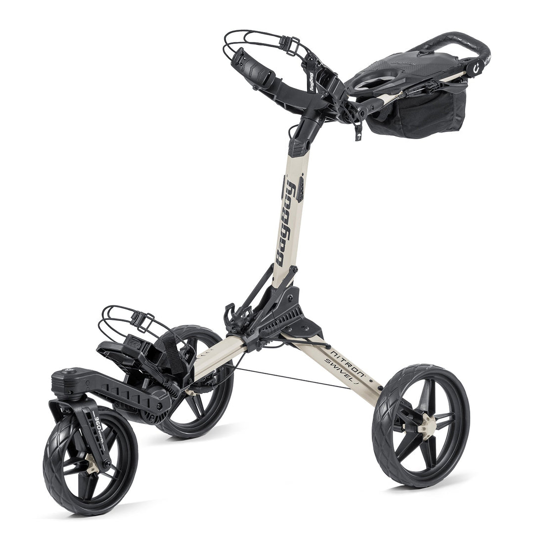 Bag Boy Nitron Swivel Push Cart - Sand/Black