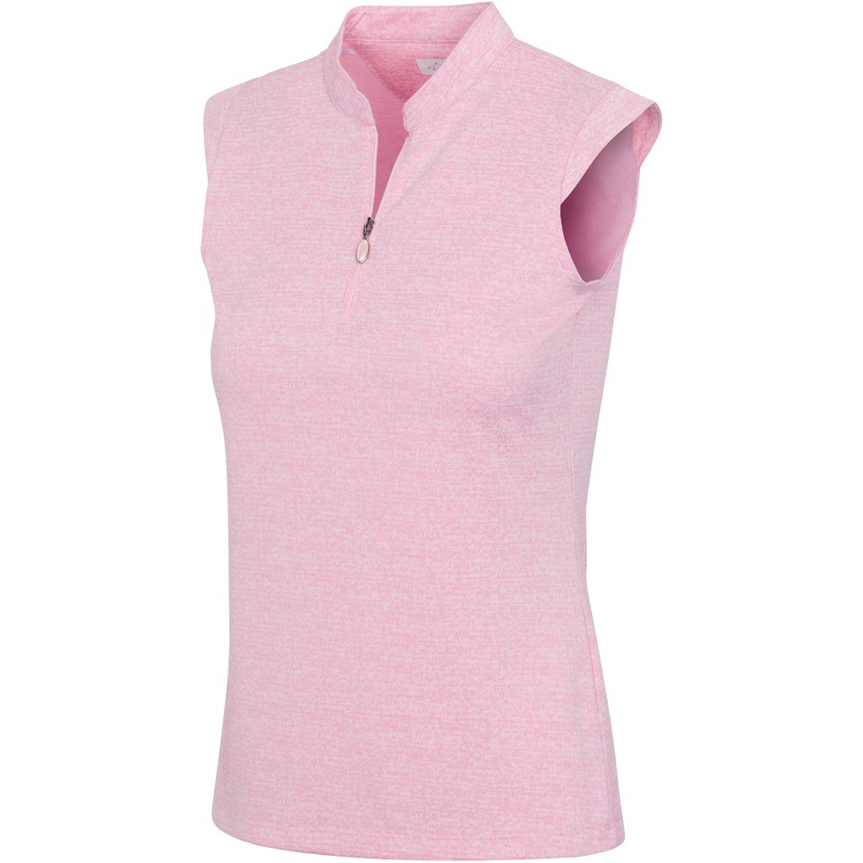 GN Women’s Tweed Jacquard Sleeveless Zip Mock