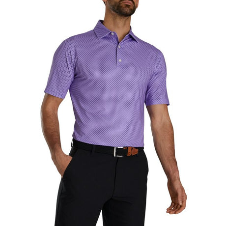 FootJoy Dot Geo Print Lisle Self Collar - Niagara Golf Warehouse FOOTJOY Men's Golf Shirt