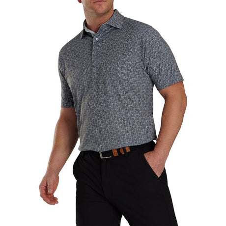 FootJoy Golf Course Doodle Stretch Pique Self Collar - Niagara Golf Warehouse FOOTJOY Men's Golf Shirt