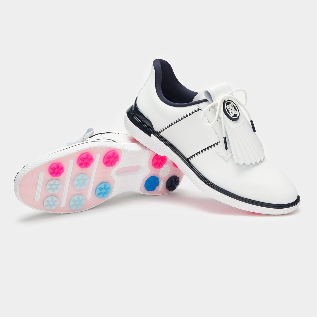 Women's T.P.U. Side Stripe Kiltie Golf Shoe Snow/Twilight