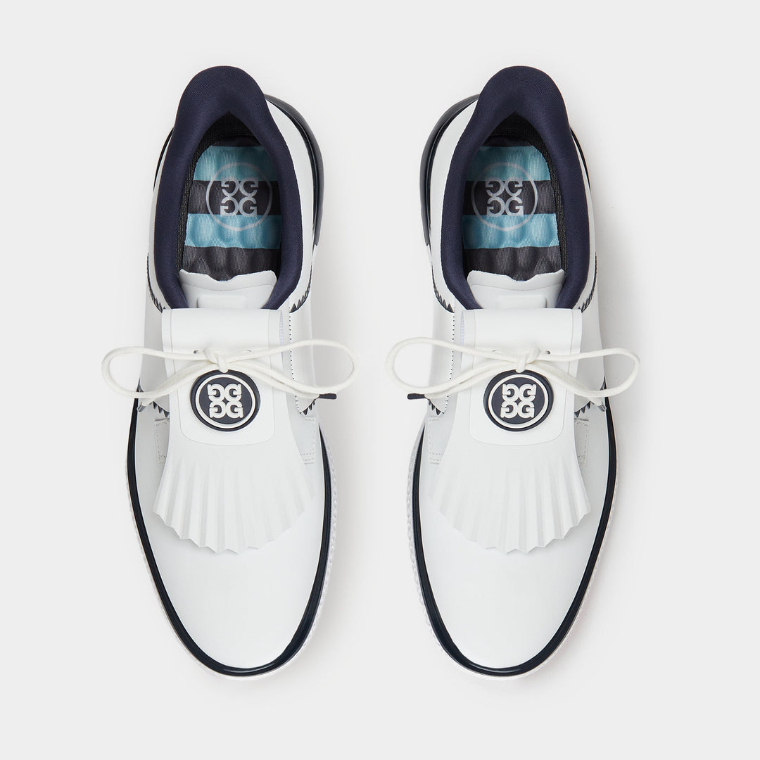 Women's T.P.U. Side Stripe Kiltie Golf Shoe Snow/Twilight