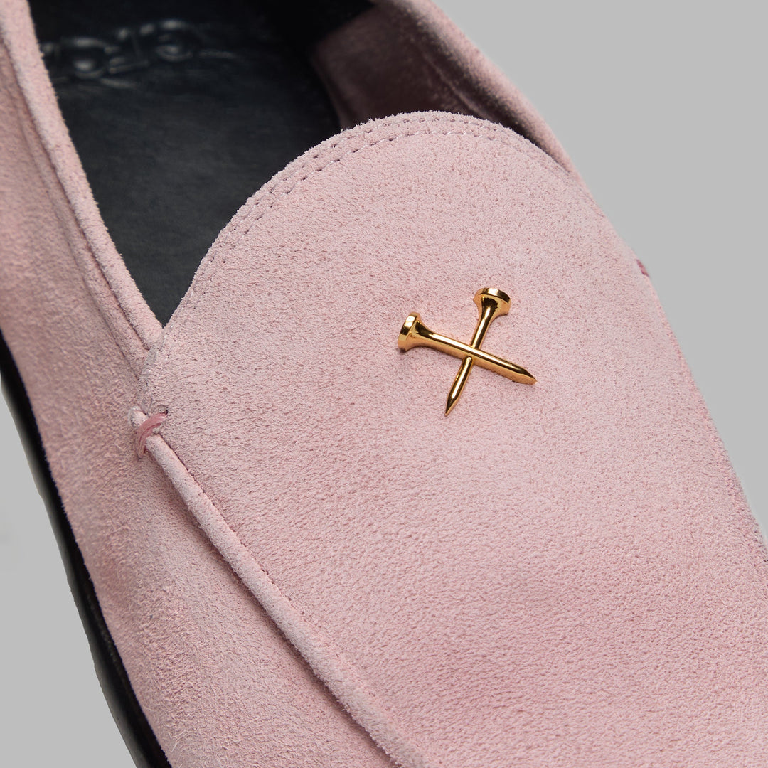 Women's Metal Tees Suede Flex Loafer Blush
