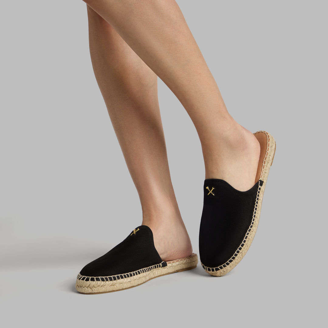 Women's Metal Tees Nubuck Espadrille Onyx