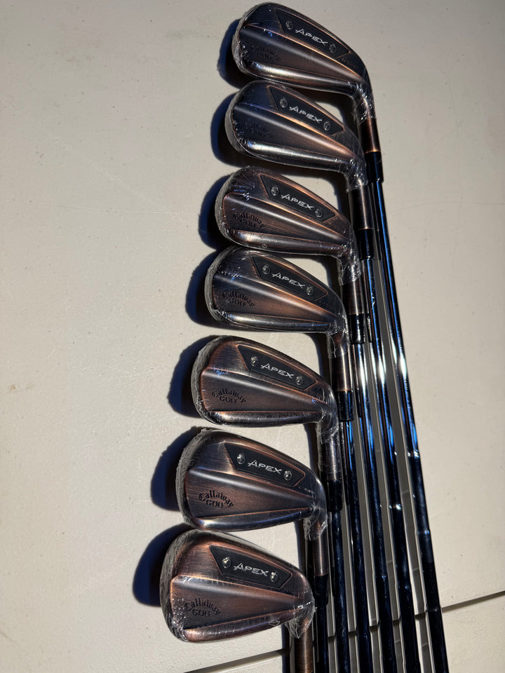 Callaway Apex Ai200 Brushed Copper Irons 5i-AW Dynamic Gold Mid 100 S300 Right Hand - Store Display Demo