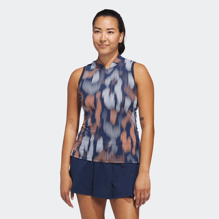 Adidas Ultimate365 Women's Tour Printed Sleeveless Polo