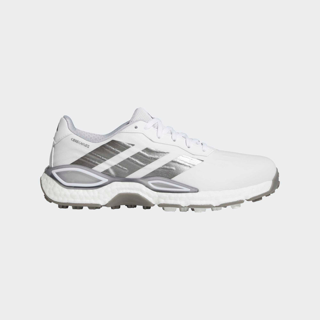 Adidas Men's CODECHAOS 27 BOOST Spikeless Golf Shoes - White/Iron/Silver