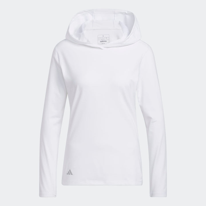 adidas Women's Performance Golf Hoodie White HT1275 - flat lay