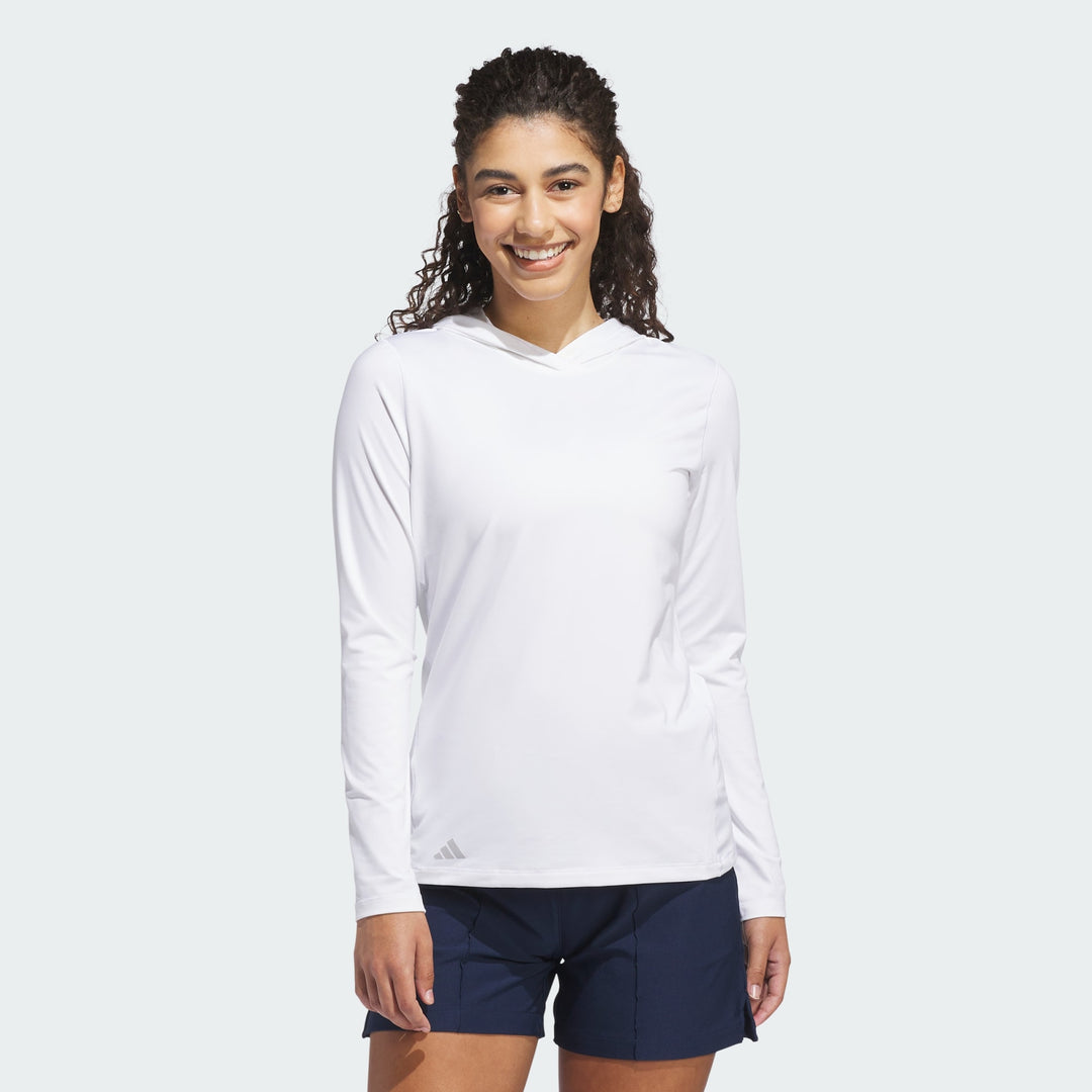 adidas Women's Performance Golf Hoodie White HT1275 - model front
