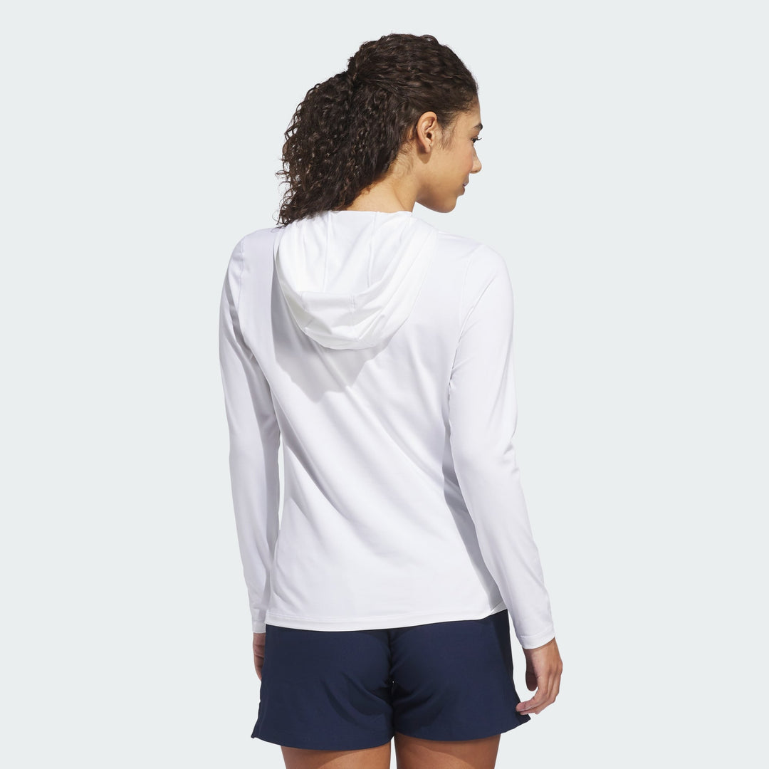 adidas Women's Performance Golf Hoodie White HT1275 - model back