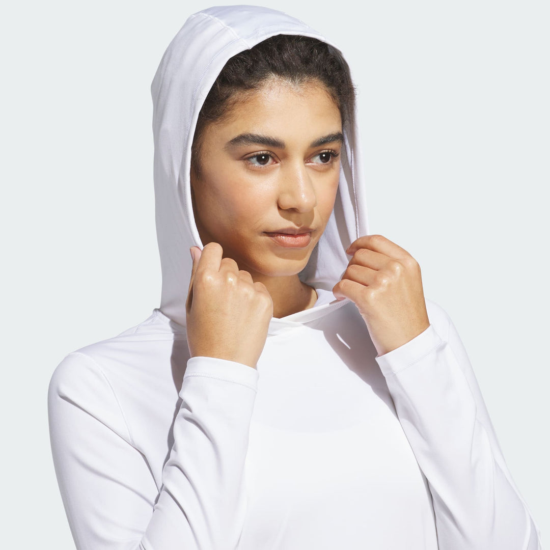 adidas Women's Performance Golf Hoodie White HT1275 - fabric detail