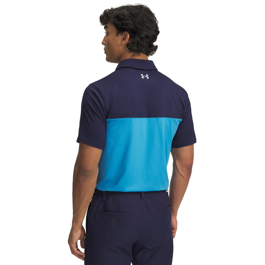 UA Tee To Green Color Block Men's Polo Back