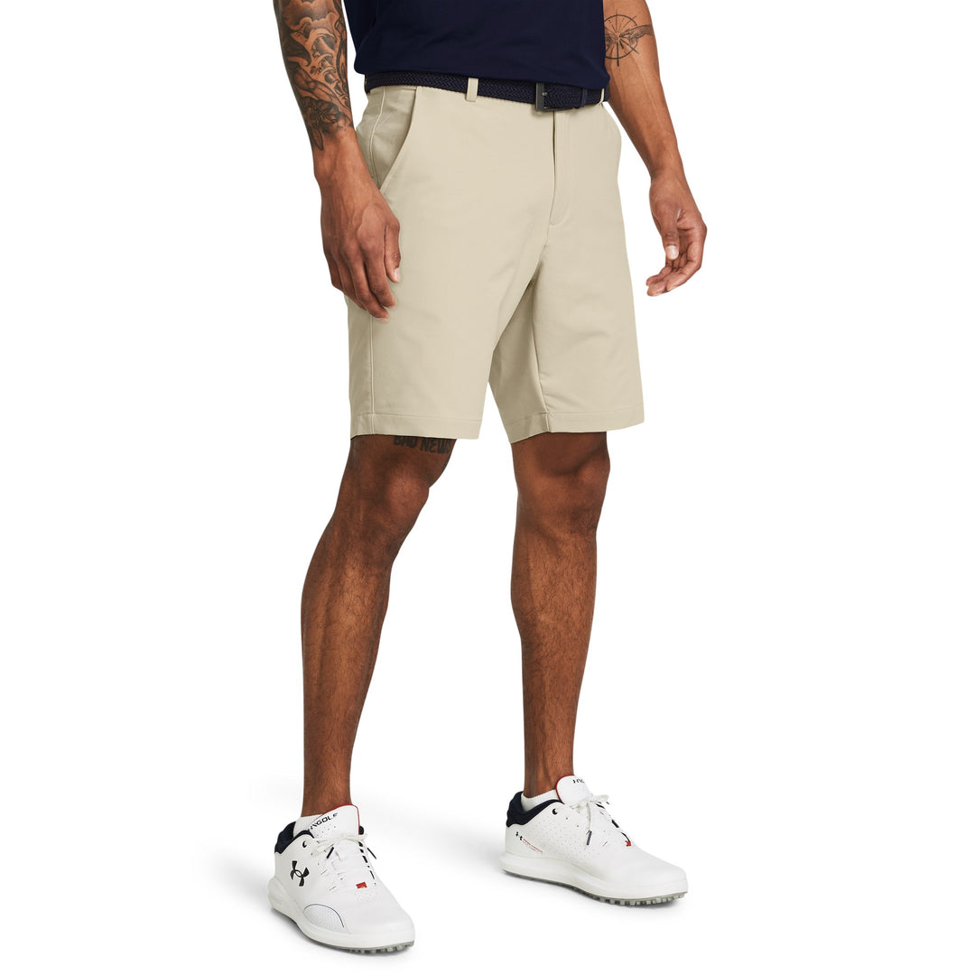 UA Matchplay Tapered Men's 9" Shorts - Khaki Front
