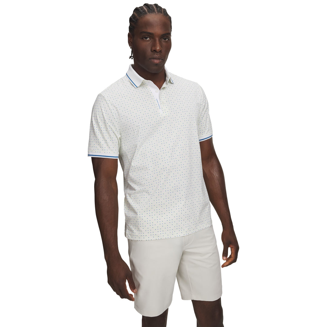 UA ArmourDry Print Rib Men's Polo - White