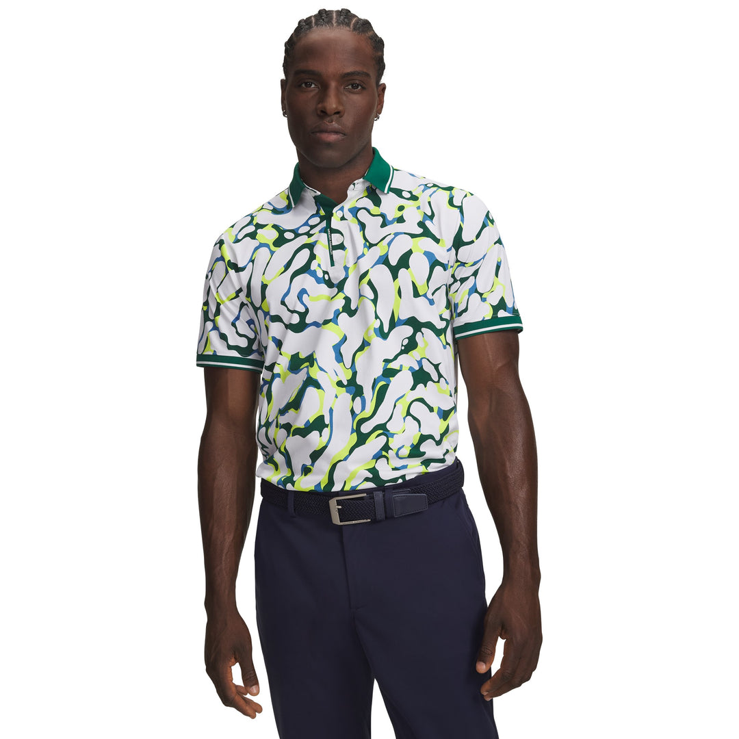 UA ArmourDry Print Rib Men's Polo - Black