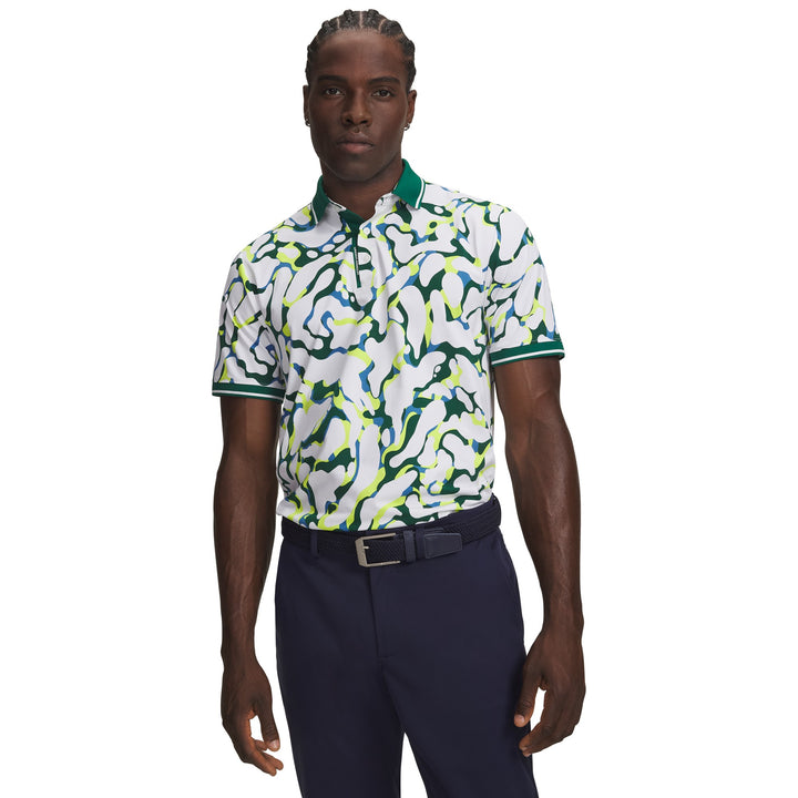 UA ArmourDry Print Rib Men's Polo - Black