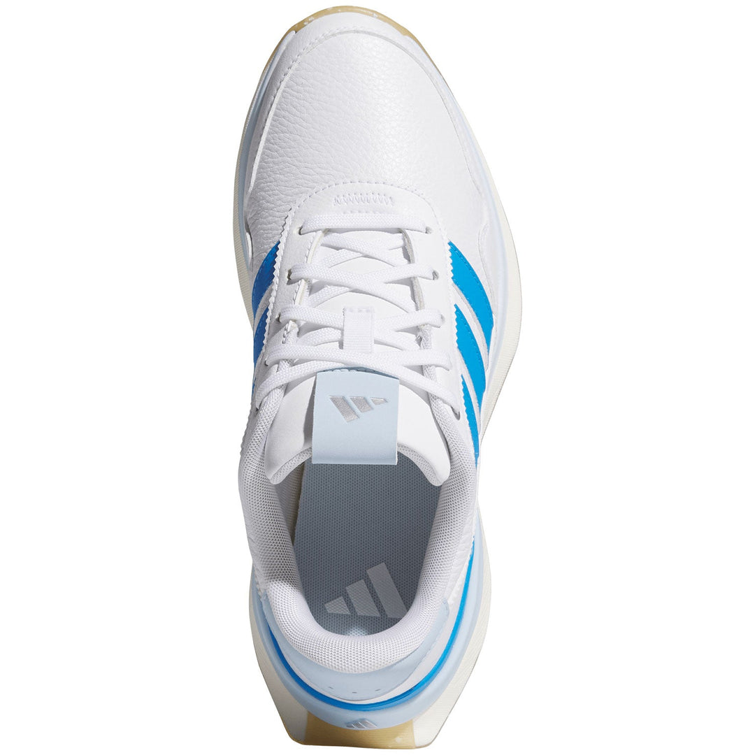 Adidas Women's S2G 26 Leather Spikeless Golf Shoes White/Blue JQ9320 - top
