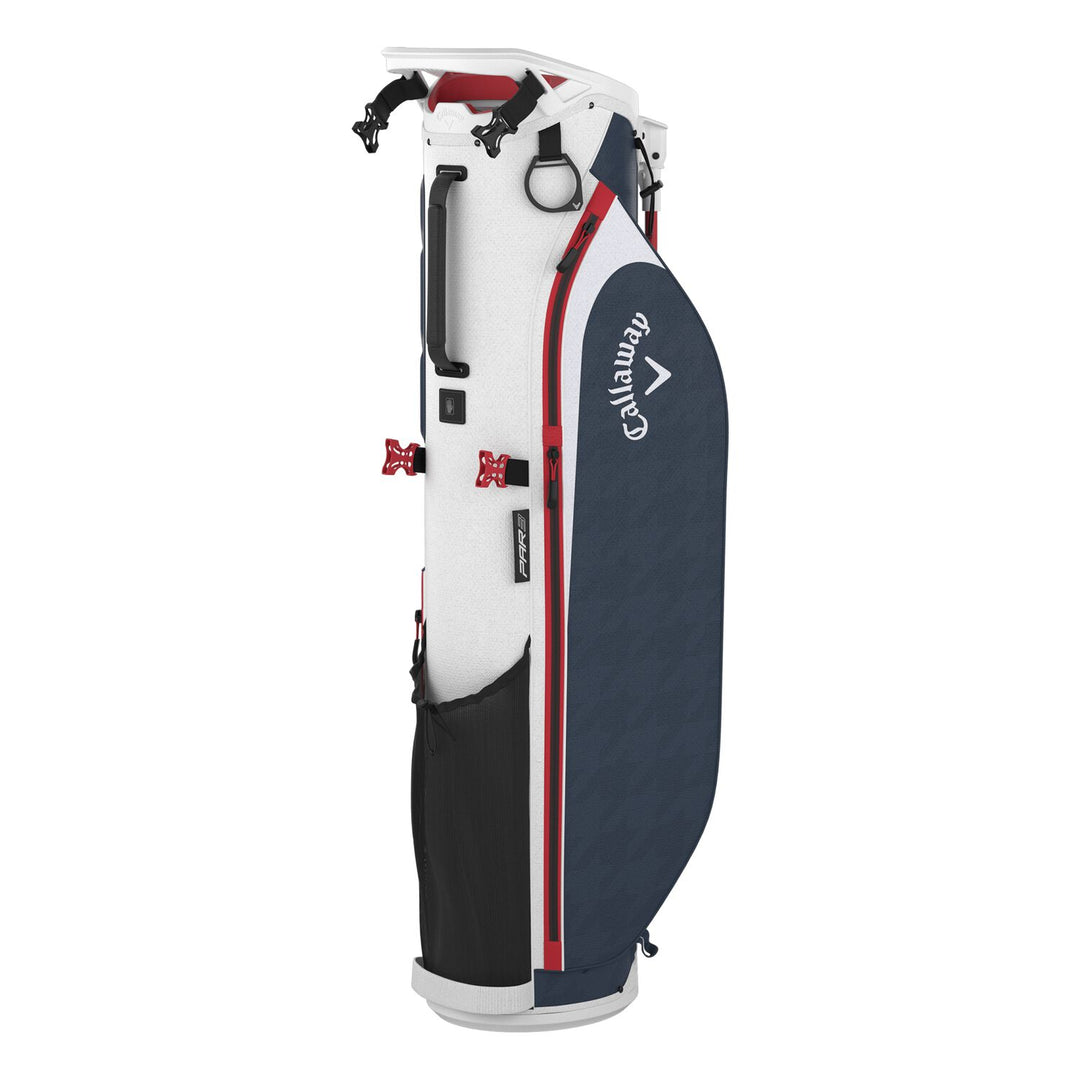Callaway Par 3 Stand Bag 24 - White/Navy Houndstooth/Red