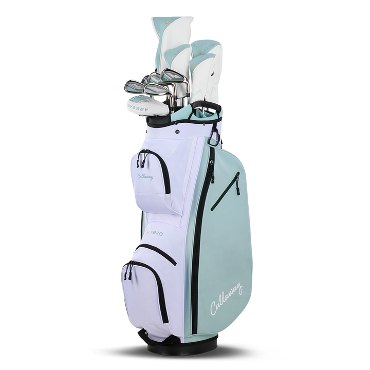Callaway Women's REVA 11-Piece Cart Bag Complete Set - Peach Surf