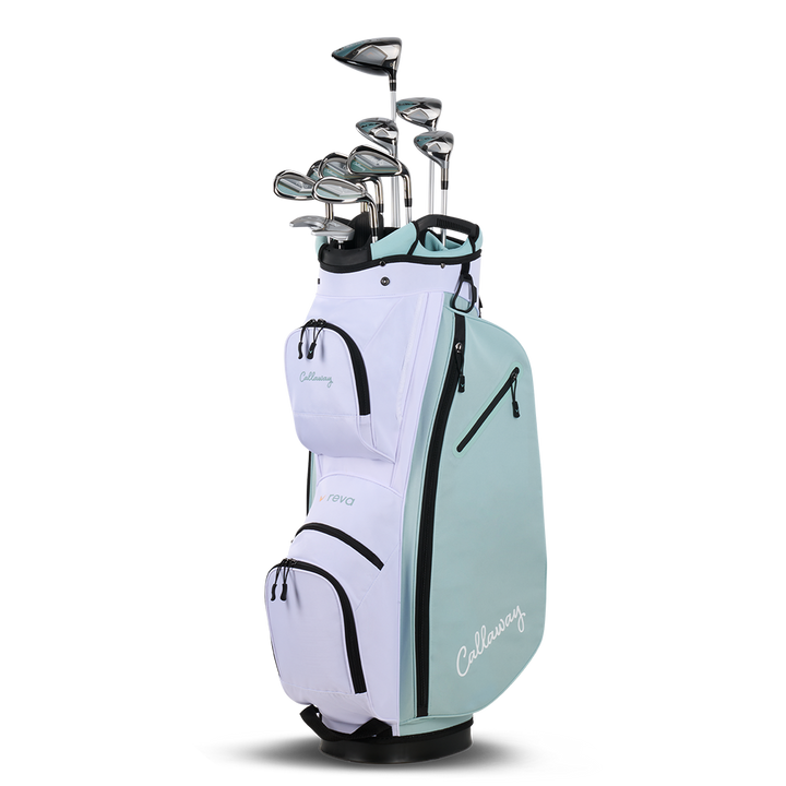 Callaway Women's REVA 11-Piece Cart Bag Complete Set - Peach Surf