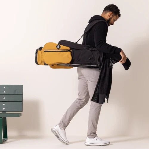 Rover Lightweight Golf Stand Bag - Black/Wheat, Dual Strap, Flex Bottom, Dividers